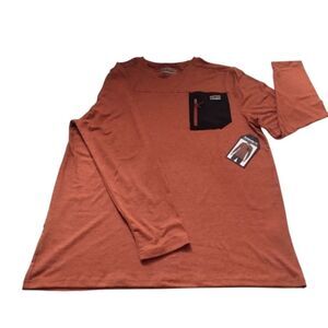 Avalanche Long Sleeve Men's Pocket Tee Clay Potter With Black Pocket New  XL